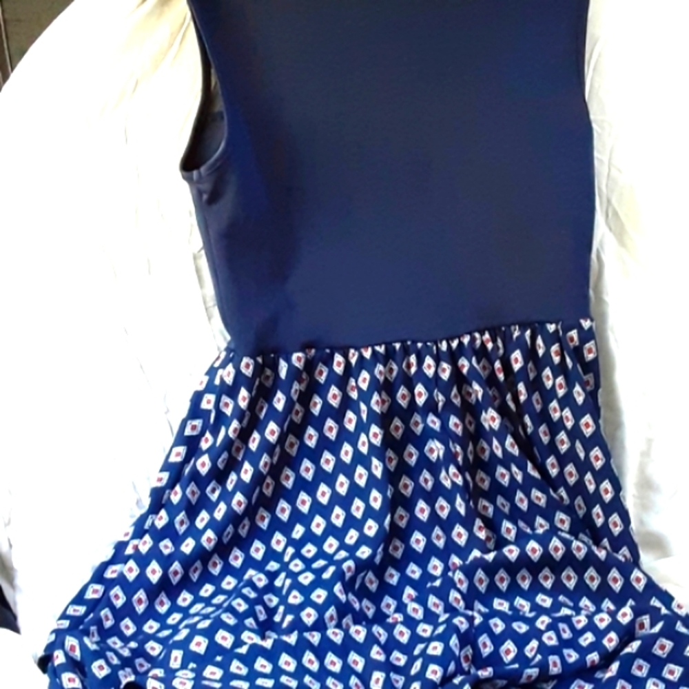 V VIBE SPORTWEAR navy Blue, Top/Plane Rest/Printed, Long ? midi/front, maxi/Back